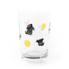 おさんぽわんこの仲良し鼻ぺちゃワン達&ドット Water Glass :front