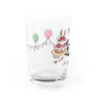 イラスト MONYAAT のズレぱんだちゃんのはっぴーグラス_kyu13 Water Glass :front