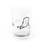 Saboten.bobo SHOPの雑巾のきんさん、寝起きからの思い出し笑い Water Glass :front