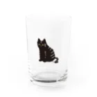 本田しずまるの絵のグッズのトラネコ・黒・小 Water Glass :front