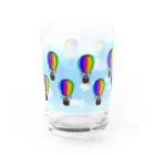 ZAZY official shopの遅刻してるのに気球で向かってるやつ Water Glass :front