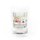 春風工房の縁側の秋田犬 Water Glass :front