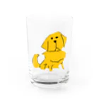 カカオのゴールデンレトリバー　犬 グラス前面