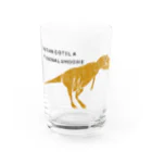 NIKORASU GOの恐竜ティラノサウルスTシャツ「鬼さんこちら手のなるほうへ」 Water Glass :front