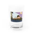 inTHE建物の夕方のハワイ Water Glass :front