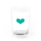 ハートグッズショップのハート　グリーン Water Glass :front