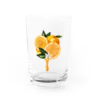 カワウソとフルーツの【forseasons】オレンジ Water Glass :front