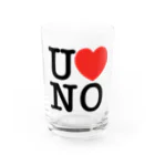 うの UNOのI LOVE UNO（黒文字） グラス前面