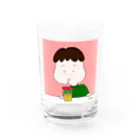 ふるやまなのジュースを飲むこうくん Water Glass :front