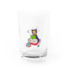 猫戦士のお店のしっかり者のぺんニャン軍曹 カラー Water Glass :front