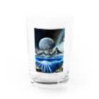 oshimuraのスプレーアート　月光🌕　オシムラサイン入り Water Glass :front