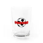 happy_25chanのサッカーボール柄（レッド） Water Glass :front