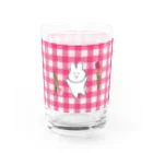 うさと愉快な仲間たちのうさうさグラス（ピンク） Water Glass :front