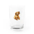 ITSUKIの子犬のドット画 Water Glass :front