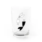 まはゆまの白黒ウサギ　回転反転 Water Glass :front