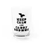 座敷ふくろうのKEEP CALM AND CARRY BROWNIE2 Water Glass :front