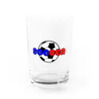 happy_25chanのサッカーボール柄（赤/青） Water Glass :front