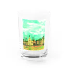 ふわりの絵画のような街（元気色） Water Glass :front