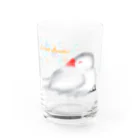 Lily bird（リリーバード）のスリスリくんとおねんね白文鳥 Water Glass :front