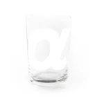 風天工房のαアルファ・ギリシャ文字（白） Water Glass :front