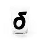 風天工房のδデルタ・ギリシャ文字（黒） Water Glass :front