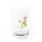 ビション好きなおうちあそびのお花　ロゴ入り Water Glass :front