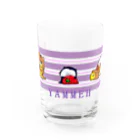 SUZURI×ヤマーフのもぐもぐYAMMEH Water Glass :front