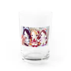 あみぐるどーるグッズSHOPのプチあみぐるどーる　3人並んで！ Water Glass :front