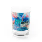 抽象画家ShizukiKagawaのそよかぜといろ Water Glass :front