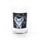 ぱすてるPOPの黒板わんにゃんのヨークシャテリア Water Glass :front