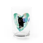 信州猫屋敷の舌ペロ黒猫 グラス前面