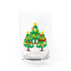 イラスト MONYAAT の森さんのクリスマスA クリスマスツリー Water Glass :front