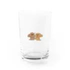 しっぽのあるコーギーショップのプードルの兄弟 Water Glass :front