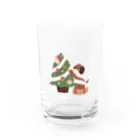 ひらりのクリスマスの飾り付けをするうさりんご Water Glass :front