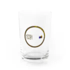 魔球の消し食べラウンドロゴ Water Glass :front