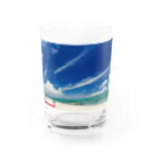 SAKURA スタイルの白い砂浜とビーチ Water Glass :front