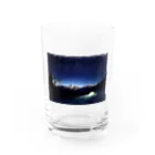 静かな山の頂への冬の星空キャンプ Water Glass :front