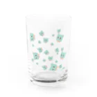 ありちゃんのショップのレトロくまさん(総柄) Water Glass :front