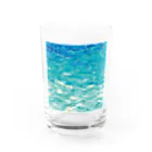 クロウタアートワーク@沖縄のEmerald sea Water Glass :front