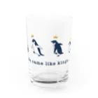 toriのおみせのPenguins (ネイビー) Water Glass :front