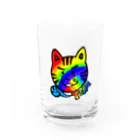 TOMMY★☆ZAWA　ILLUSTRATIONのTORAくん(Rainbow) Water Glass :front