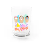 EASEのwaffling 文鳥と部長 80's Remix Water Glass :front
