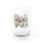 niconicotontonのうちの子1番☆縁あり〜ショートちゃん&ラッキーちゃん&笑平ちゃん〜 Water Glass :front