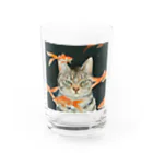 おちょぴの金魚と猫 Water Glass :front