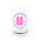 鳴くよメジロのゆめかわ双喜紋・丸 Water Glass :front