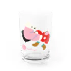 かわべしおん | イラストレーターのおそろいニット_ねことくま Water Glass :front