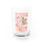 Miaws Shopの桜と三毛猫 Water Glass :front