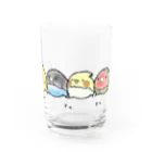 羊毛ことり‎(•ө•)tokoriのインコ ボタン オカメ コザクラ隊 Water Glass :front