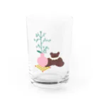 かわべしおん | イラストレーターのカスミソウとぬいぐるみ Water Glass :front