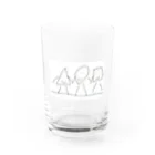 わがやの日常のさんかくまるしかくちゃん/しろくろ Water Glass :front